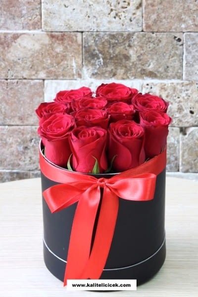 Kutuda 10 Adet Kırmızı Gül